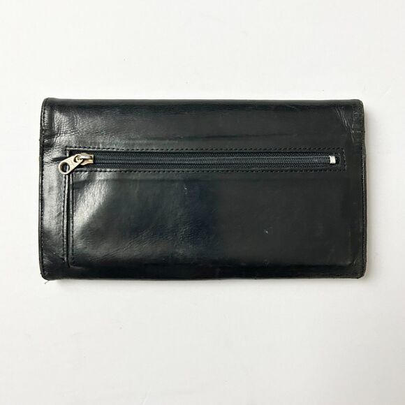 Vintage Coach Checkbook Wallet Black Soft Leather Trifold - Picture 2 of 7